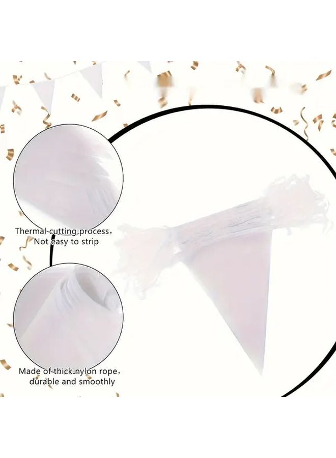 40pcs White Triangle Bunting Banner For Wedding Birthday Festival Party Decorations - Image 3